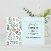 キュートなフルーツパターン夏をテーマにしたバーチャル誕生日 招待状 (スタンド正面)