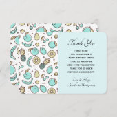 キュートなフルーツパターン夏をテーマにした サンキューカード (正面/裏面)