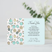 キュートなフルーツパターン夏をテーマにした サンキューカード (スタンド正面)