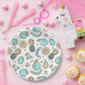 キュートなフルーツパターン夏をテーマにした ペーパープレート (パーティー)