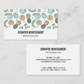 キュートなフルーツパターン夏をテーマにした 名刺 (正面/裏面)