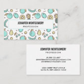 キュートなフルーツパターン夏をテーマにした 名刺 (正面/裏面)