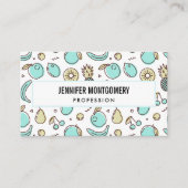 キュートなフルーツパターン夏をテーマにした 名刺 (正面)