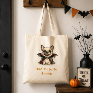 キュートなフレンチブルドッグのハロウィン吸血鬼コウモリ トートバッグ
