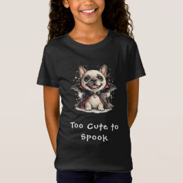 キュートなフレンチブルドッグのハロウィン吸血鬼コウモリ Tシャツ