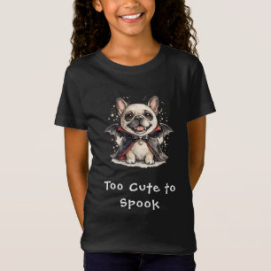 キュートなフレンチブルドッグのハロウィン吸血鬼コウモリ Tシャツ