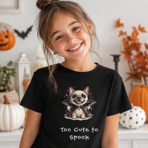 キュートなフレンチブルドッグのハロウィン吸血鬼コウモリ Tシャツ