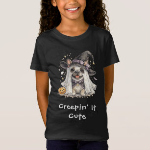 キュートなフレンチブルドッグのハロウィン魔女 Creepin Tシャツ