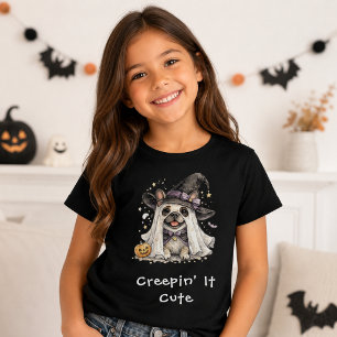 キュートなフレンチブルドッグのハロウィン魔女 Creepin Tシャツ