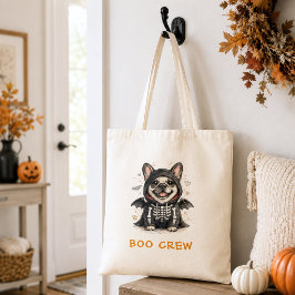 キュートなフレンチブルドッグのハロウィーンスケルトン Boo Crew トートバッグ