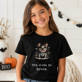 キュートなフレンチブルドッグのハロウィーンスケルトン Tシャツ