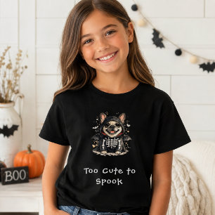 キュートなフレンチブルドッグのハロウィーンスケルトン Tシャツ