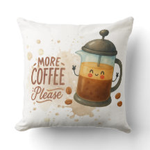 キュートなフレンチプレスコーヒーのスローピロー - More Coffe
