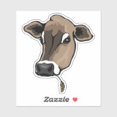 キュートなブラウンジャージー牛 シール (シート)