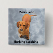 キュートなブラウンダシュントのバーキング機 缶バッジ (正面)