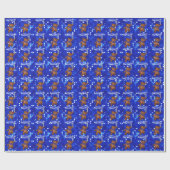 キュートなブラウンテディベアズ1歳の誕生日 ラッピングペーパー (フラット)