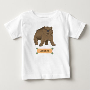 キュートなブラウンベアの名前 ベビーTシャツ