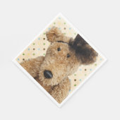 キュートなブラウンベアオン水玉模様 スタンダードランチョンナプキン (角)