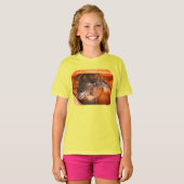 キュートなブラウンラマファーム動物 Tシャツ (正面フル)