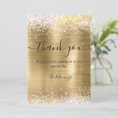 キュートなブラシフェイクド金ゴールドシルバー感謝していグリッターユー カード (スタンド正面)