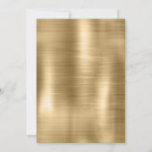 キュートなブラシ付き金ゴールドフェイクシルバーグリッターモノグラム 招待状 (裏面)