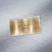 キュートなブラシ付き金ゴールドフェイクシルバーグリッター マグネット名刺 (インサイチュ)