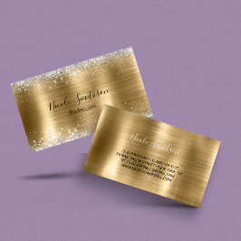 キュートなブラシ付き金ゴールドフェイクシルバーグリッター 名刺
