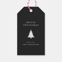 キュートなブラッククリスマス ギフトタグ