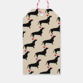 キュートなブラックダックスシュント&サンタハットクリスマス ギフトタグ (裏面)