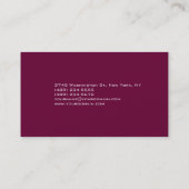 キュートなブラックピンクパープルモノグラム名刺 名刺 (裏面)