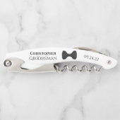 キュートなブラックボウタイ&ネーム結婚グロムスマン ソムリエナイフ (正面)