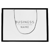 キュートなブラック&ホワイトのビジネスプロモーション ラージペーパーバッグ (正面)