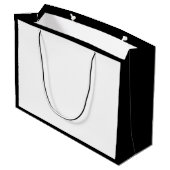 キュートなブラック&ホワイトのビジネスプロモーション ラージペーパーバッグ (裏面アングル)