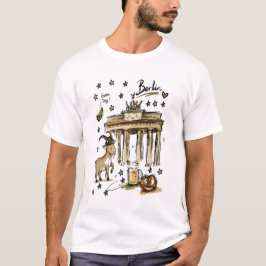キュートなブランデンブルク門ベルリンドゥードルアート Tシャツ