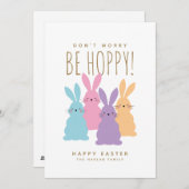 キュートなブンニーズパーソナライズされたイースター シーズンカード (正面/裏面)