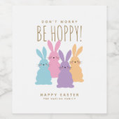 キュートなブンニーズパーソナライズされたイースター ワインラベル (シングルラベル)