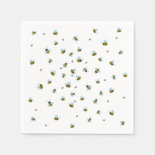 キュートなブンブンブンするハチ有益な園芸昆虫 スタンダードカクテルナプキン (正面)
