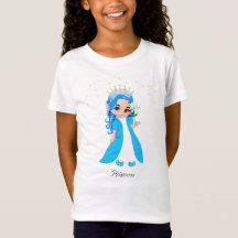 キュートなプリンセスと星のTシャツ