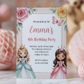 キュートなプリンセスの誕生日パーティー 招待状