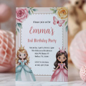 キュートなプリンセスの3歳の誕生日パーティー 招待状