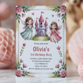 キュートなプリンセスフェアリーの3歳の誕生日パーティー 招待状