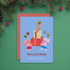 キュートなプレゼント付きクリスマス シーズンカード