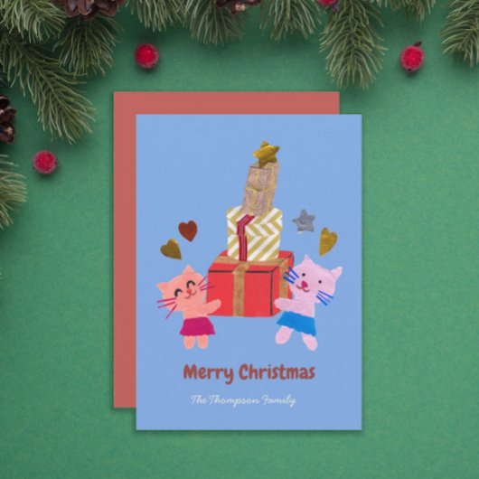キュートなプレゼント付きクリスマス シーズンカード