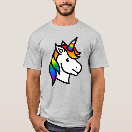 キュートなプログレスプライドユニコーン Tシャツ (正面)