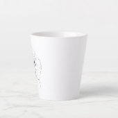 キュートなプードルのイラスト、手描き カフェラテマグ (正面)