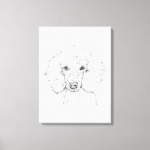 キュートなプードルのイラスト、手描き