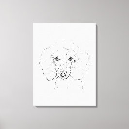 キュートなプードルのイラスト、手描き キャンバスプリント