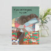 キュートなプードルオンクリスマスプレゼントホリデー シーズンカード (スタンド正面)