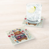 キュートなベアーガラスコースター ガラスコースター (アングル)