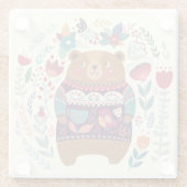 キュートなベアーガラスコースター ガラスコースター (裏面)